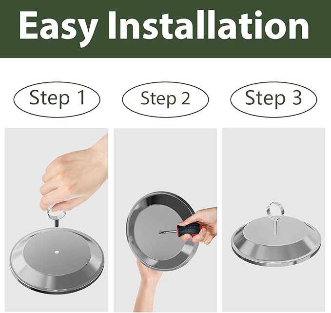 Tabletop Fire Pit Lid for Solo Stove Mesa XL 7", Portable Fire Pit Cover with Heat Resistant Handle, 304 Stainless Steel Mini Camping Stove Accessories for Prevent Hand Burns