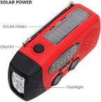 FM/AM/NOAA Weather Radio Hand Crank Self Powered Solar Portable Mini Emergency Survival Radios with 3 LED Super Bright Flashlight 2000mah Battery Operated Power Smart Phone Charger,SOS
