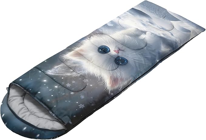AILONEN Kawaii Panda Sleeping Bags,Lightweight & Waterproof,3 Season Warm & Cool Weather,Dreamy Purple Flower Animal Themed Sleeping Bags for Boys,Girls,Kids,Adults Travelling,Outdoors