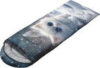 AILONEN Kawaii Panda Sleeping Bags,Lightweight & Waterproof,3 Season Warm & Cool Weather,Dreamy Purple Flower Animal Themed Sleeping Bags for Boys,Girls,Kids,Adults Travelling,Outdoors