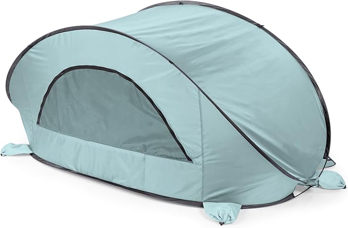 Picnic TIME Manta Portable Beach Tent, Fully-Assembled Pop Up Tent, Beach Shade and Sun Shelter, Instant Outdoor Shade with Carrying Bag for Outdoors and UPF50+ UV Protection, (Light Blue)