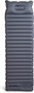 Nomic Lumin AIR Self Inflating Sleeping Pad, Extra Thick 4" Insulated Camping Mat with Built-in Foam Pump, 30s Inflate / 5s Deflate, Integrated 6" Pillow, 79 x 26 x 4 in, Est. R-Value 4