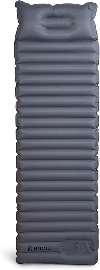 Nomic Lumin AIR Self Inflating Sleeping Pad, Extra Thick 4" Insulated Camping Mat with Built-in Foam Pump, 30s Inflate / 5s Deflate, Integrated 6" Pillow, 79 x 26 x 4 in, Est. R-Value 4