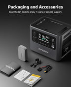 AFERIY P210 Portable Power Station 2400W (Peak 4800W),2048Wh LiFePO4 Battery Generator,AC Fast Charging, 12V/25A XT60 DC output port,UPS Power Outages,Home Backup,Camping(Solar Panel Optional)