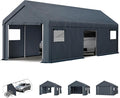 MFSTUDIO 13x24 Heavy Duty Carport, Outdoor Shades Portable Storage Shelter Garage with Rolled up Zipper Doors, Extra Large Car Canopy Tent with Roll-up Sidewalls for Boat Truck Party