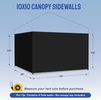 CROWN SHADES 10x10 Canopy Sidewalls (4pck) - Canopy Walls 10x10, Sidewalls for Canopy - Canopy Cover, Canopy Accessories, Black