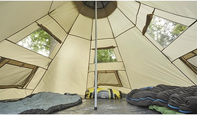 Guide Gear 10' x 10' Teepee Tent for Adults Outdoor Camping, 2-Person, Instant Easy Set-Up Waterproof 4-Season Tents for Backpacking, Hiking