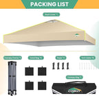COBIZI 10x10 Pop Up Canopy Tent, Outdoor Party Tent Without Sidewall One Push Setup Glow, 3 Adjustable Height Air Vent Waterproof UPF50+, Bag, 4 Sandbag, 8 Stake, 4 Rope for Beach, Commercial