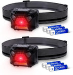 KunHe 2 Pack Red Light Headlamp Suitable for Nighttime Hiking Birdwatching Astronomical Observation Outdoor Camping