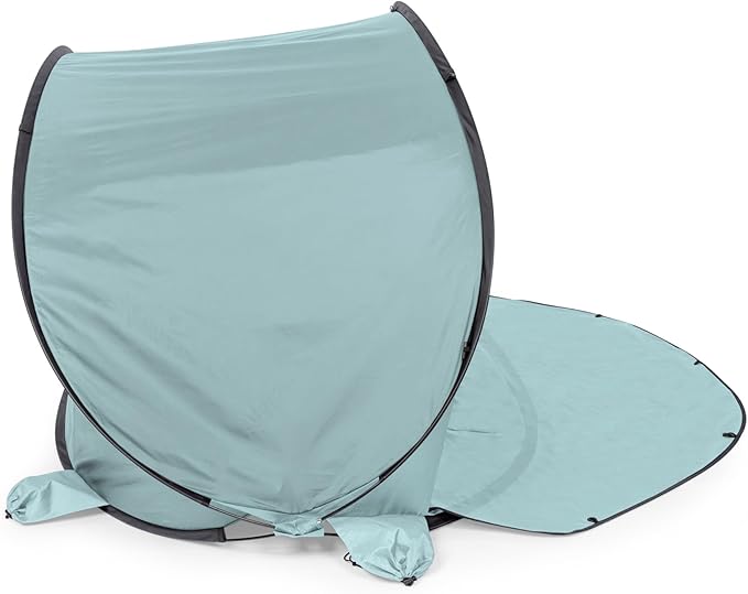 Picnic TIME Manta Portable Beach Tent, Fully-Assembled Pop Up Tent, Beach Shade and Sun Shelter, Instant Outdoor Shade with Carrying Bag for Outdoors and UPF50+ UV Protection, (Light Blue)