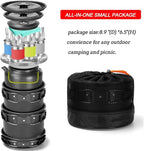 Camping Tableware Set 4 Person Outdoor Picnic Cooking Supplies with Bucket Bowl Pans Fold Knife Fork Cookware 29PCS Kit
