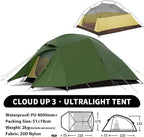 3 Person Camping Tent Ultralight Waterproof Trekking Tents Hiking Backpacking Shelter Travel