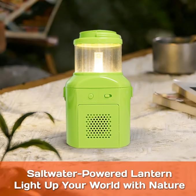 Salt Water Powered LED Emergency Lamp, No Batteries No Charging, Portable Emergency Light for Hurricane Power Outage Earthquake Camping Survival Kit