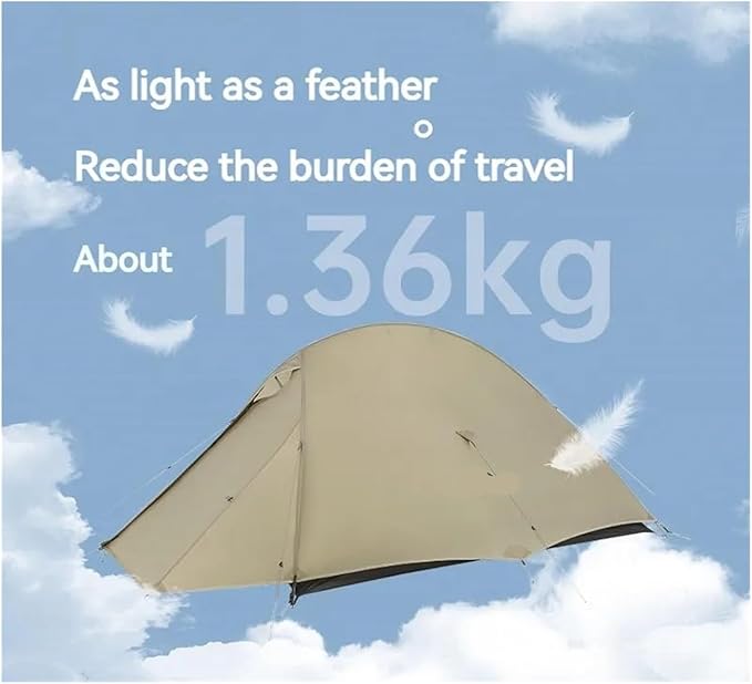 Tent 1/2 Person 20D Nylon Double Layers Ultralight Waterproof Travel Hiking Backpacking Shelter