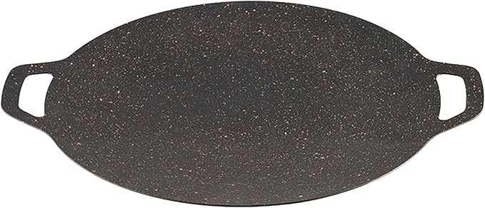 Thin Korean Grill Pan, 11 Inch Iron with Non-stick Coating Baking Tray on Heating Stove for Home, Party Travel and Outdoor (11.8 inch)