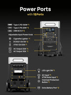 AFERIY 3840Wh Portable Power Station,120V AC Outlets x 5,2.5H Fast Charge,3600W(Peak 7200W),LiFePO4 Battery Power Station,Solar Generator for Home,Outdoor Camping,Power Outage,Camping,RV,Emergencies