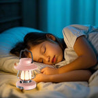 Kids Lantern with 3 Color Light & USB-C Rechargeable, Dimmable Camping Night Light for Children, Safe & Durable ABS Plastic Toddler Flashlight for Bedroom, Tent, Emergency (Pink)