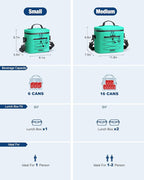 Cooler Bag, 7/16/30 Can Soft Sided Small Portable Insulated Cooling Pack, Everyday Lunch Cooler, Leakproof Ice Chest for Beach, Camping, Travel, Picnic