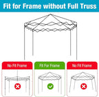 6.6x6.6 Canopy Replacement Top Cover with Air Vents for ez up Pop up Canopy Gazebo Tent, with Adjustable Strap, Waterproof & Anti-UV for Outdoor Shade (Frame Not Included) (Beige)