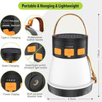 LED Camping Lantern, 1500 Lumens Spotlight Flashlight Rechargeable with Solar Panel Charging, Waterproof Spot Light, 8 Light Modes, 7500mAh, Camping Flashlight for Emergency, Orange&Brown
