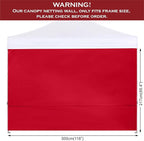 COOSHADE Instant Canopy SunWall 10x10 Canopy SideWall for Pop up Canopy Tent, 1 Pack Sidewall Only, Red