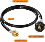 GasSaf 4FT Propane Hose, Propane Adapter Hose 1lb to 20lb Propane Tank Connection, Propane Gas Hose Suitable for Weber Q Grills, Blackstone Griddles, Coleman Stoves, Buddy Heaters & More