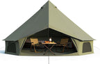 YOLENY Bell Tent, Yurt Tent 4/6/8/10 Person 4 Season Waterproof Glamping Tents w/Stove Jack for Family Camping Outdoor Party, Glamping Tents for Camping - 10/13.1/16.4FT
