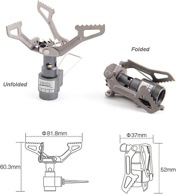 BRS Stove BRS 3000T Stove Titanium Ultralight Backpacking Stove Portable Propane Camping Stove Gas Burner Camp Stove only 26g with Extra O Ring