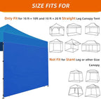 Joramoy Instant Canopy Sidewall 10×10 for Pop Up Tent, Waterproof Sunwall for Straight Leg Canopy with UV Protection, 1 Pack Side Panels Only(10×10, Blue)