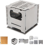 COOK'N'ESCAPE Camping Wood Burning Stove, Folding Lightweight Titanium Camping Stove, Portable Backpacking Stove for Outdoor Camping Hiking Backpacking Picnic Hunting BBQ