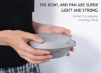 Boundless Voyage Ultralight Titanium Bowl Pan Plate Dish with Carry Bag Outdoor Camping Portable Tableware Cookware (2 Pcs Set (Shallow Bowl+Plate))