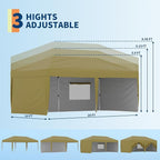 Garvee 10x10 Pop Up Canopy Tent, Heavy Duty Commercial Instant Shelter with One-Person Setup, UPF 50+ Waterproof, 100 Sq Ft Shade for Outdoor Events, Camping, Farmers Market