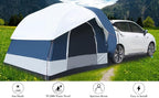 Car/Floor Mounted Tent, Double Door Foldable Car Camping SUV Tents Attachment for Camping Portable SUV Rooftop Tents Vehicle-Mounted Tent for Car with 3 Fixing Straps & Storage Bags (Green)
