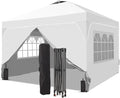 8x8 FT Pop Up Canopy with 1-Button Push, 4 Removable Sidewalls, Sandbags, Instant Canopy Tent for Outdoor Events