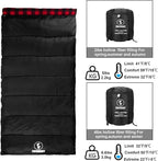 Flannel Sleeping Bag Cold Weather for Adults XL Camping Cotton Sleeping Bag 4 Season Big and Tall, Waterproof with Compression Sack