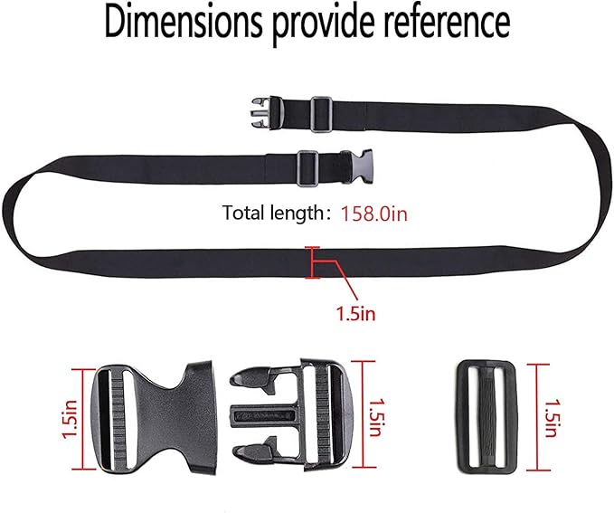 Premium Utility Straps with Quick Release Buckle Adjustable Heavy Duty Long Nylon Tie Down Straps Lashing Straps for Backpack Tactical Camping Gear Sleeping Bag Mattress(Black 2Pcs/13ft)