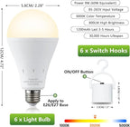 4 Pack Rechargeable Emergency Light Bulbs, Battery Powered LED Light Bulb 3000K Warm E26 120 Volt 9W 60W Equivalent with 1200mAh for Home Power Outage Camping Hurricane