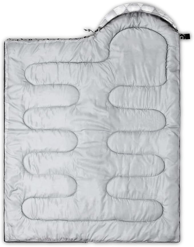 QOOMO Camping Sleeping Bags,3 Season Warm & Cool Weather,Lightweight,Waterproof Sleeping Bags for Adults & Kids,Traveling,and Outdoors,Camping Gear Equipment
