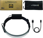 OPTIMAL VENTURES LITEBAND ACTIV Rechargeable LED Headlamp, 520 Lumens, 210° Wide Beam, Lightweight No-Bounce Fit, IPX4 Weather Resistant, Camo