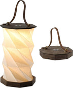 Ba sus Wooden Rotating Table Lamp, Warm Light Design with Leather Handle, Long Press Dimming Function, Built-in Battery & USB Rechargeable, Adjustable Heights for Bedroom, Living Room, Camping