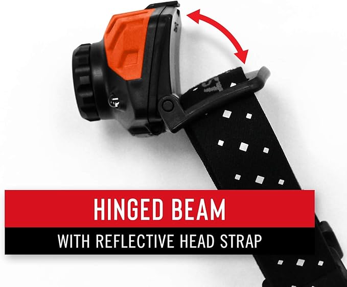 Coast® FL19 365 Lumen Dual Color (White & Red) LED Headlamp, Batteries & Hard Hat Clips Included, Black (Pack of 2)