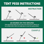20 Pack 8" Screw in Tent Stakes for Drilling with Hex Heads - Heavy Duty Stainless Steel Tent Pegs/Nails/Spikes, Ground Anchors, Grow in Dark - for Camping, Grassland, Portable Box (White)