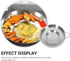 STOBAZA Stainless Steel Frying Pan 19.68X14.96X2.75In Flat Concave Skillet Multi-Use Cookware for Home Kitchen Outdoor Camping and Bbq