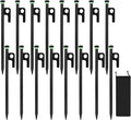 16Pcs Tent Stakes, 8in Heavy Duty Tent Stakes with Storage Pouch, Dia 0.35" Forged Steel Stakes for Tent Used on Rocks, Grassland, Snowfield(16Pcs 8in Stakes)