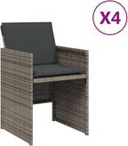 Patio Chair Gray PE Rattan One Size Removable Covers Garden Furniture Patio Furniture Camping Chair for Garden Outdoor