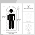 Mountainlodge 100% Cotton Shell and Lining Sleeping Bag for Adult Cold Weather with Compression Bag&Carry Bag for Camping,Travel and Car Camping