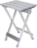 Camco Aluminum Small Outdoor Side Table - Folding Camping Table Supports Up to 130lb - Features Durable Aluminum Construction - Collapses for Easy RV Storage - (51890)