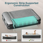 Queen Air Mattress Waterproof and Easy-to-Clean, Blow Up Mattress with Built-in Pump, Durable Inflatable Mattress with Pillow Design Suitable for Naps, Hosting a Friend and Camping