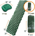 Camping Sleeping Pads and Camping Pillow Set - Ultralight Sleeping Pad for Camping, Backpacking Pad and Hiking Sleeping Pad- Ultralight and Packable Floor Sleeping Mat and Pillow Set