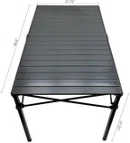 GoTEAM! Portable Heavy Duty Aluminum Roll-Top Table, Camping/Tailgating/Beach Instant Table with Carry Bag (Large)